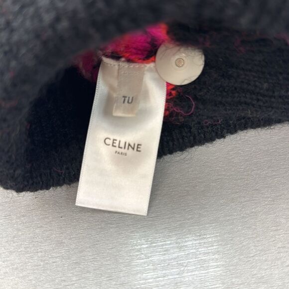Celine Vibrant Knit Beanie in Black and Pink - Picture 4 of 5